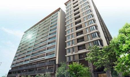 Apartments in a building near the central court of Osaka, Japan