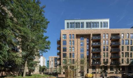 Apartments in Acton Gardens residential complex in London, UK