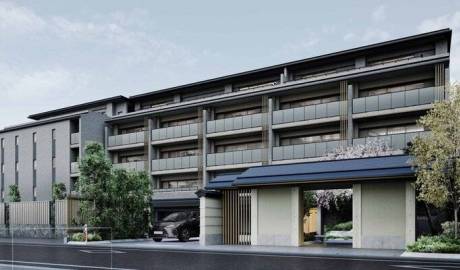 Apartments next to the park in Kyoto Shogoin, Kyoto, Japan