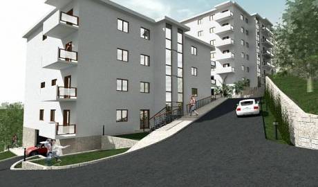 A new complex of apartments in Petrovac under construction, Budva