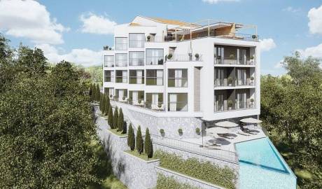 Apartments in a complex with swimming pool in Tivat