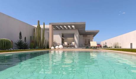 Complex of 4 single-storey villas in Santiago de Ribera, 800 metres from Mar Minor beach, Murcia, Spain