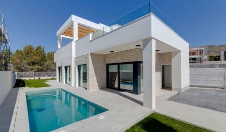 Complex of luxury villas surrounded by green areas and golf courses, Finestrat, Alicante, Spain