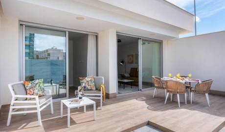 Flats in the new construction in Los Dolces with all amenities, Alicante, Spain