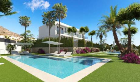 New semi-detached houses with a communal swimming pool, Finestrat, Alicante, Spain