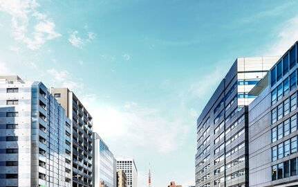 One-bedroom apartments in Atlas Mita residential complex in Tokyo, Japan