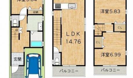 Three-storey house in Yamashina, Kyoto, Japan